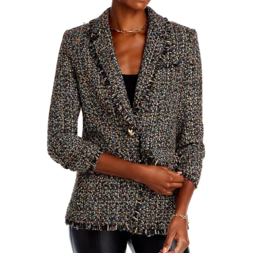 Cinq à Sept 'Khloe' Confetti Tweed Blazer Jacket, Black Multi